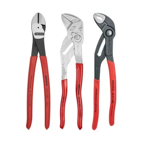 Knipex Set 3 Pc 10" Pliers Set (87 01 250, 86 03 250, 74 01 250) (9K 00 80 117 US)