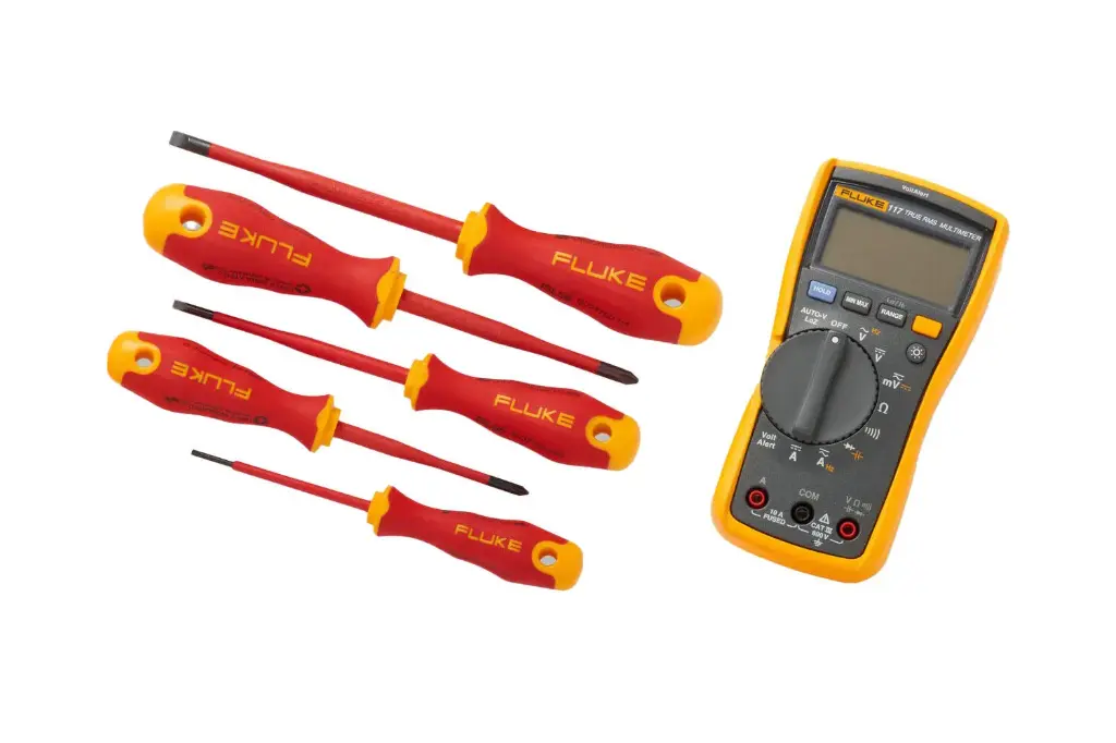 Fluke 117 Electrician's Multimeter plus insulated hand tools starter kit (IB117K)