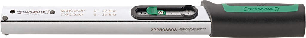 Stahlwille 9x12 mm Insert Torque Wrench MANOSKOP® 730/5 Quick 6–50 Nm / 5–36 ft-lb (50184005)