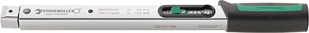 Stahlwille 9x12 mm Insert Torque Wrench MANOSKOP® 730/10 Quick 20–100 Nm / 15–72.5 ft-lb (50184010)