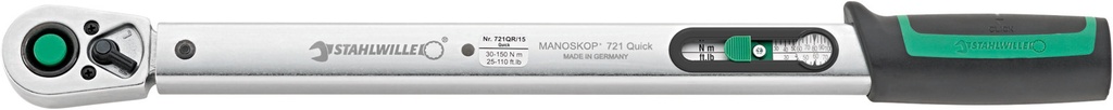 Stahlwille 1/2" Drive Torque Wrench MANOSKOP® 721QR/15 QUICK 30-150 Nm / 25-110 ft-lb (50204115)