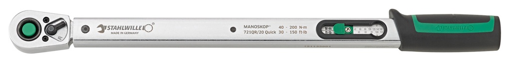 Stahlwille 1/2" Drive Torque Wrench MANOSKOP® 721QR/20 QUICK 40-200 Nm / 30-145 ft-lb (50204120)