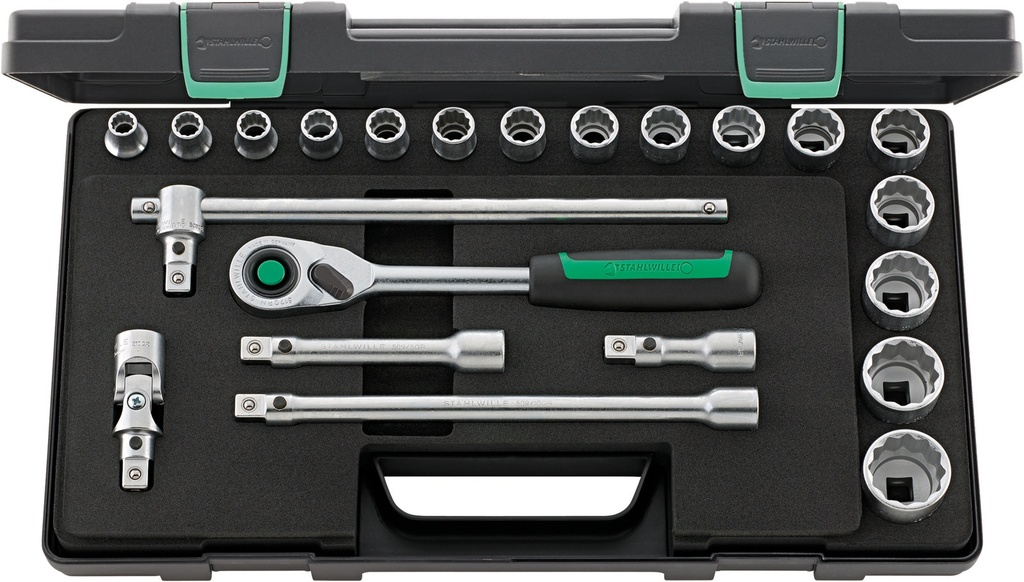 Stahlwille 50/16/6QR KN SOCKET SET QUICKRELEASE 1/2"