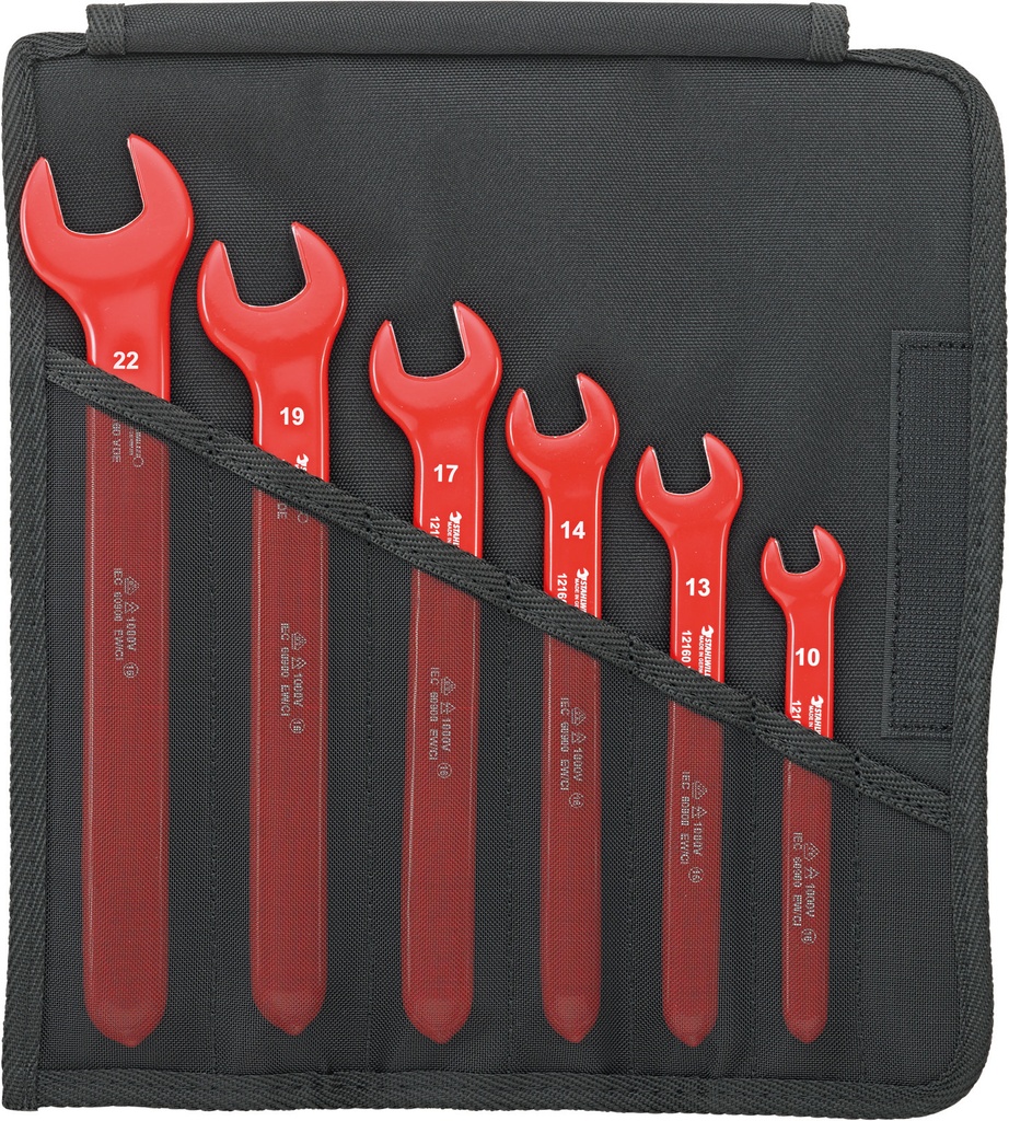 Stahlwille Open-end Wrench Set, 10-22mm, 6pcs, Metric, 12160/6 VDE (96404301)