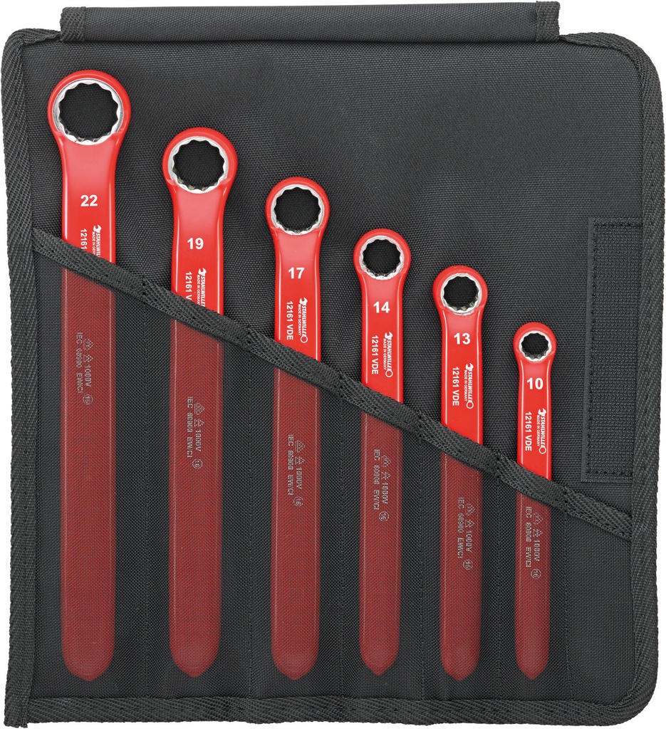 Stahlwille Box-end Wrench Set, 10-22mm, 6pcs, Metric, 12161/6 VDE (96404302)