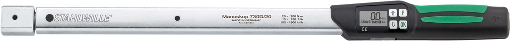 Stahlwille 9x12 mm Insert Torque Wrench MANOSKOP® Electromechanical 730D/10 10-100 Nm / 7.4-75 ft-lb (96501710)