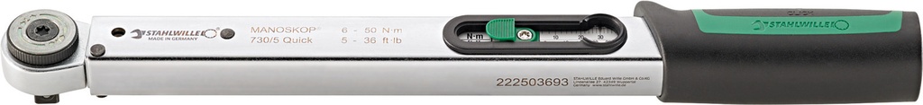 Stahlwille 3/8" Drive Torque Wrench MANOSKOP® 730R/5 QUICK 6-50 Nm / 5-36 ft-lb (96504005)