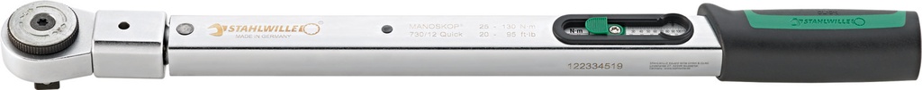 Stahlwille 1/2" Drive Torque Wrench MANOSKOP® 730R/12 QUICK 25-130 Nm / 20-95 ft-lb (96504012)