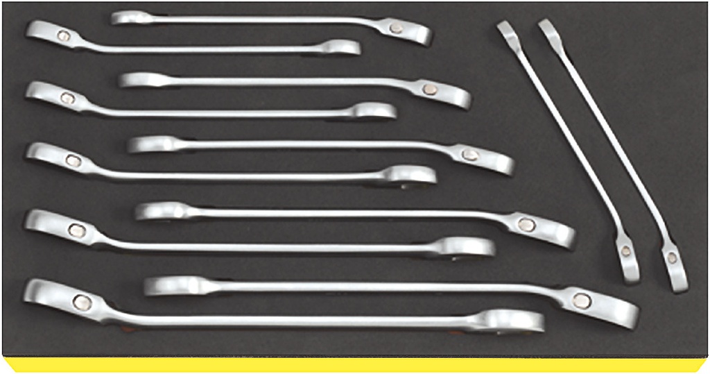 Stahlwille Combination Ratcheting Wrench Set, 8-19mm, 12pcs, Metric, OPEN RATCH TCS 17/12 (96830649)