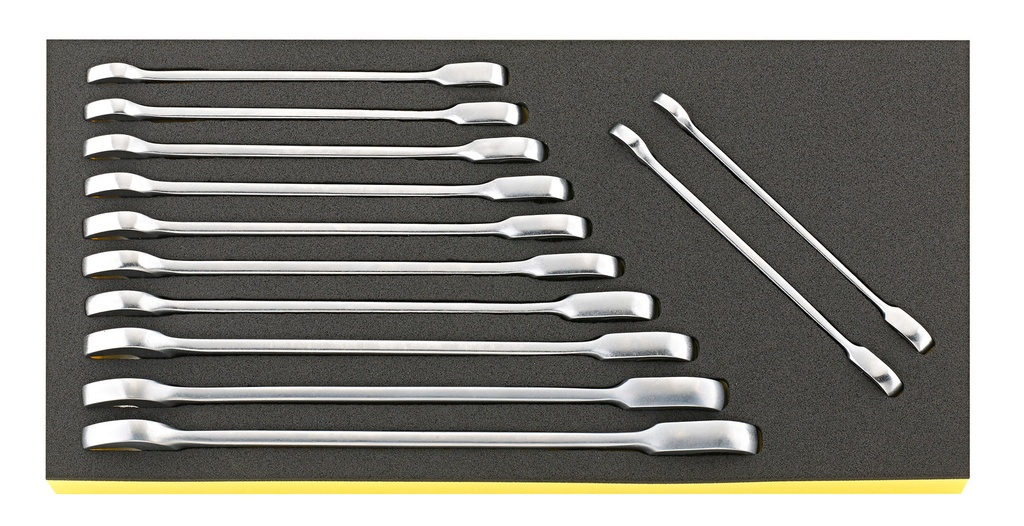 Stahlwille Combination Ratcheting Wrench Set, 8-19mm, 12pcs, Metric, OPEN RATCH TCS 17F/12 (96830651)