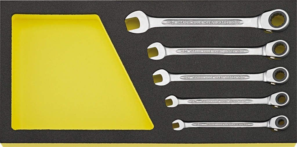 Stahlwille Combination Ratcheting Wrench Set, 5pcs, SAE, TCS 17A/5 (96830653)