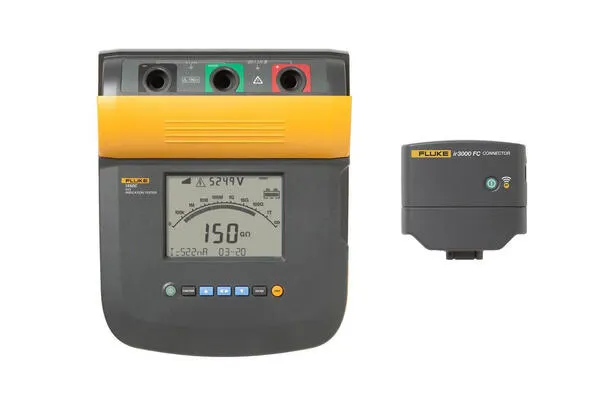 Fluke 1555 FC 10 kV Insulation Tester Kit Fluke w/IR 3000FC 1550 Connector (FLUKE-1555 FC KIT)