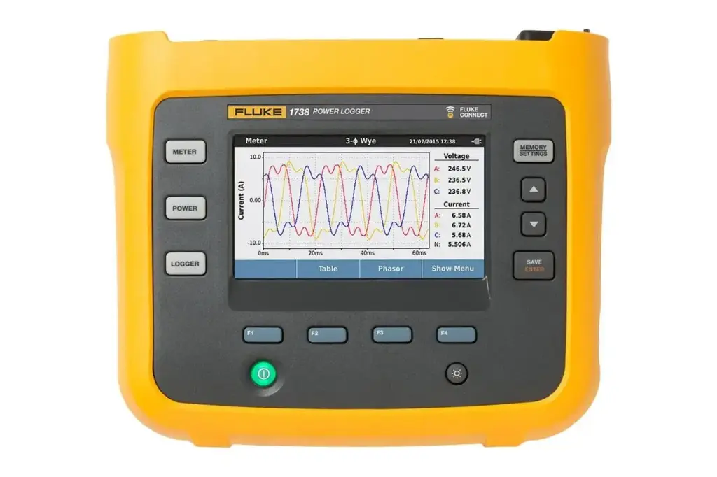 Fluke 1738/B Advanced Three-Phase Power Logger, Basic version (excludes current probes and Wi-Fi adapter)(FLUKE-1738/B)