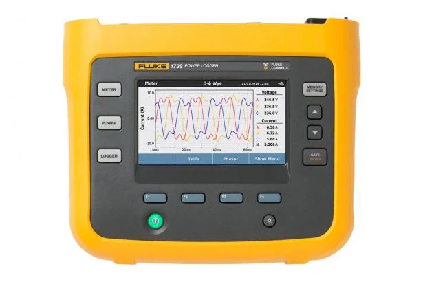 Fluke 1738/EUS Advanced Three-Phase Power Logger, EU and US version (includes current probes)(FLUKE-1738/EUS)