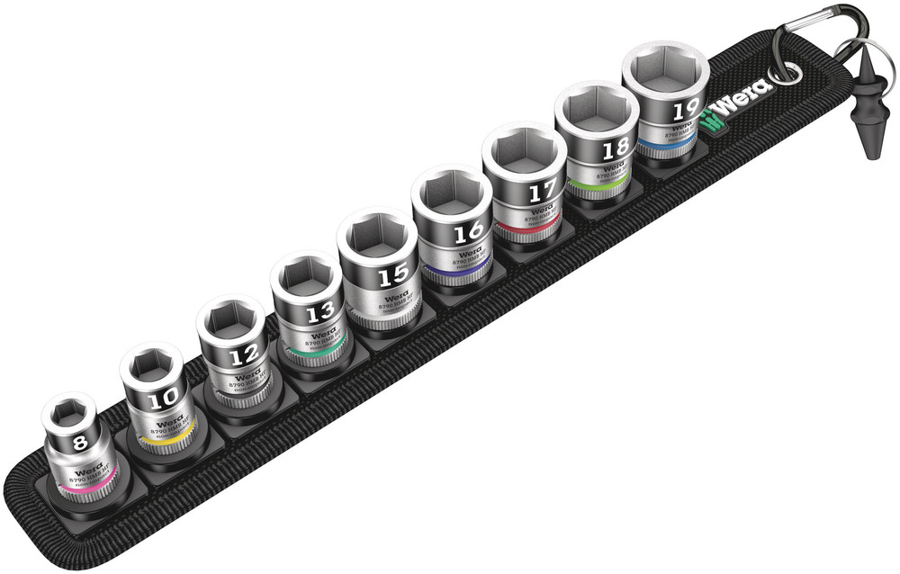 Wera 05003970001 Belt B 1 Zyklop Socket Set w/Holding Function, 3/8" Dr, 10 Pc