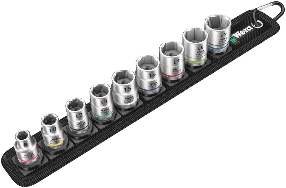Wera 05003973001 Belt B 4 Zyklop Socket Set, 3/8" Dr, 9 Pc