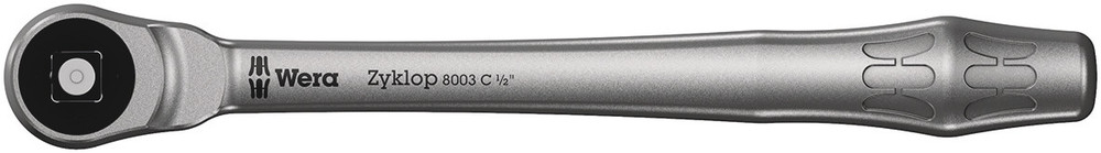 Wera 05004063001 8003 C Zyklop Metal Ratchet With Push-Through Square and 1/2" Dr, 1/2" X 281 mm