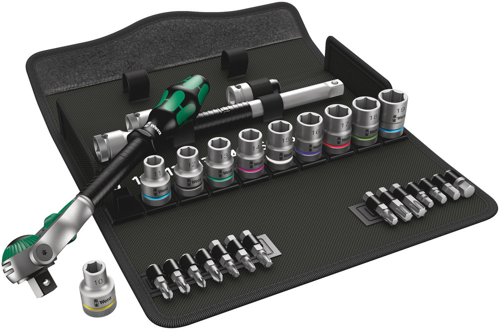 Wera 05004076001 8100 SC 6 Zyklop Speed Ratchet Set, 1/2" Dr, Metric, 28 Pc