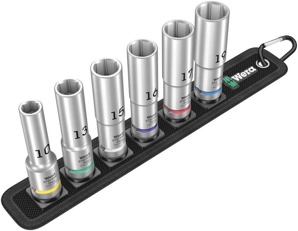 Wera 05004565001 Belt C Deep 1 Socket Set, 1/2" Dr, 6 Pc