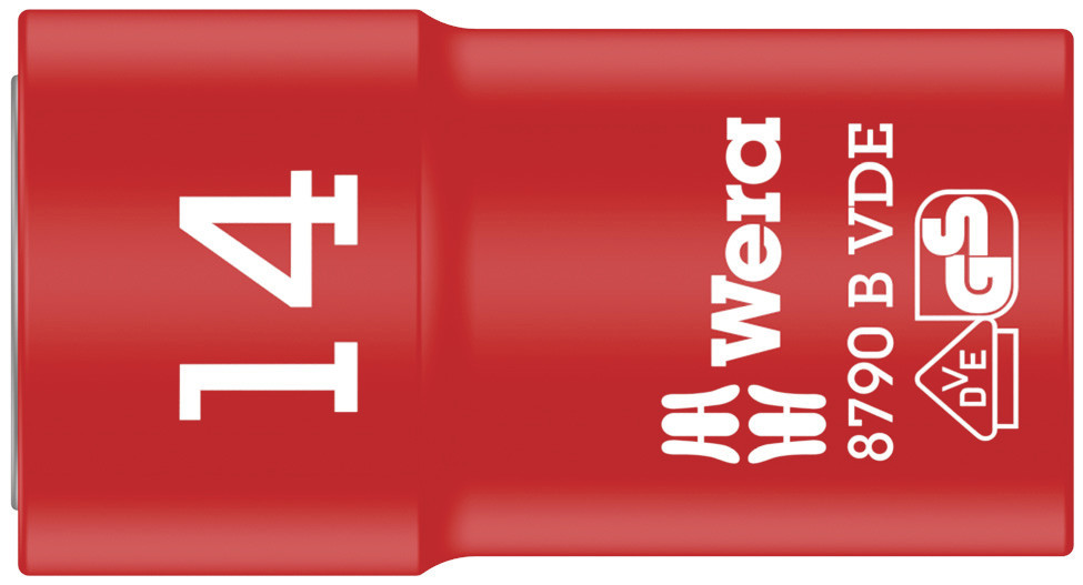Wera 05004958001 8790 B VDE Zyklop 3/8" Socket, Insulated, 14 X 46 mm