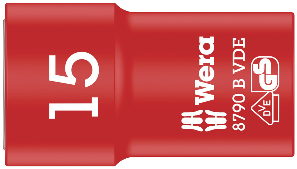Wera 05004959001 8790 B VDE Zyklop 3/8" Socket, Insulated, 15 X 46 mm