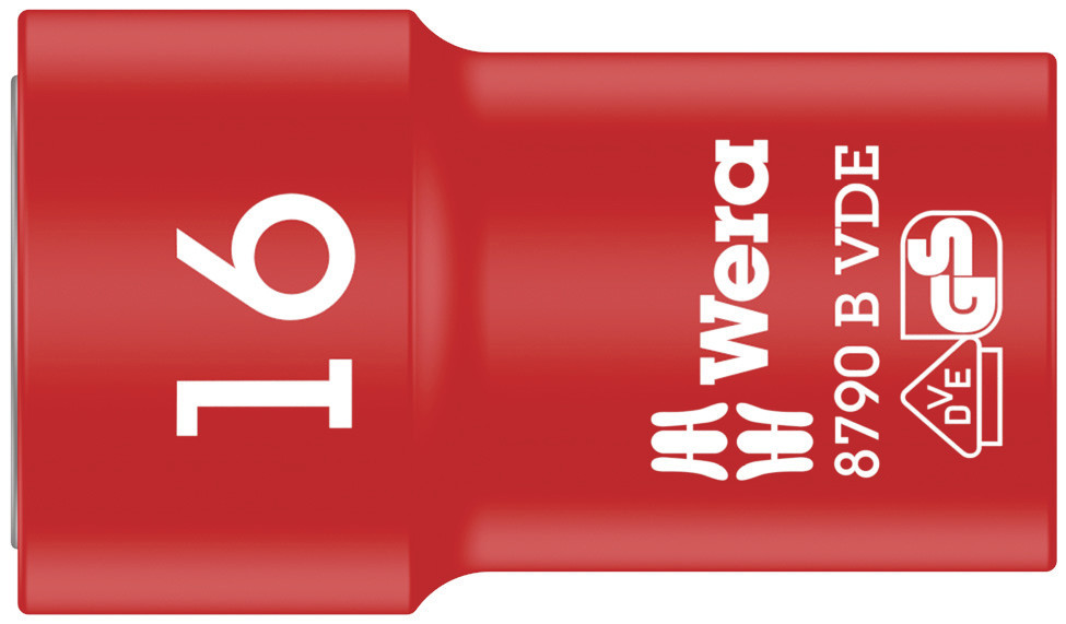 Wera 05004960001 8790 B VDE Zyklop 3/8" Socket, Insulated, 16 X 46 mm