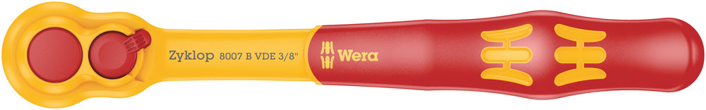 Wera 05004966001 8007 B VDE Zyklop Ratchet, Insulated, With Switch Lever, With 3/8" Dr, 3/8" X 222 mm