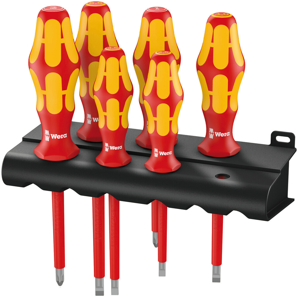Wera 05006145001 160 I/6 Rack Screwdriver Set Kraftform Plus Series 100 + Rack, 6 Pc