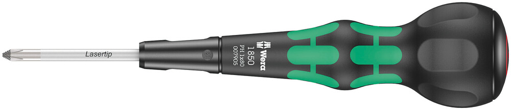 Wera 05007905001 1850 PH Kraftform Ball-Grip Phillips-Head Screwdriver, PH 1 X 80 mm