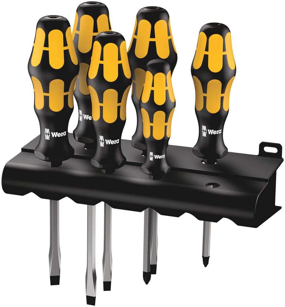 Wera 05018283001 932 S/6 Screwdriver Set Kraftform Wera: Chisel Driver and Rack, 6 Pc