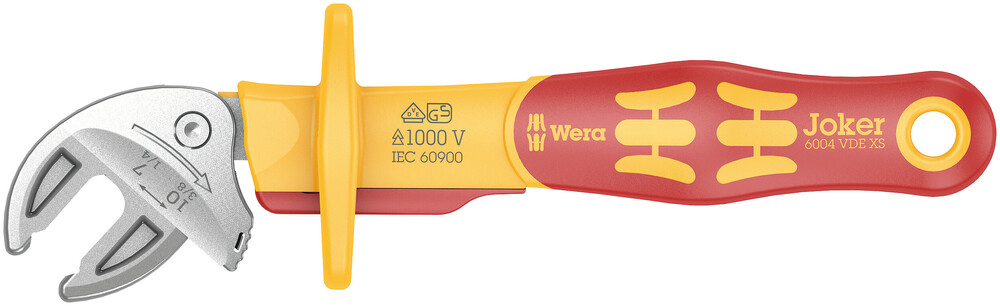Wera 05020150001 6004 Joker VDE XS VDE-Insulated, Self-Setting Spanner, 7-10 X 1/4-3/8" X 119 mm