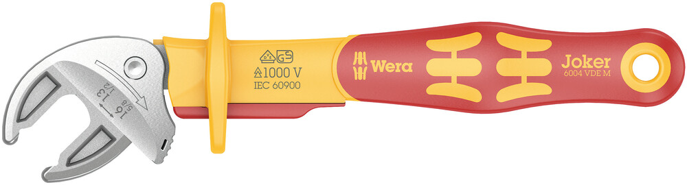 Wera 05020152001 6004 Joker VDE M VDE-Insulated, Self-Setting Spanner, 13-16 X 1/2-5/8" X 190 mm