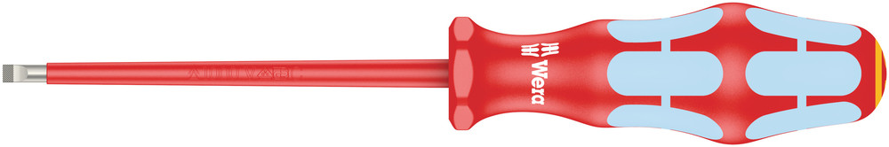 Wera 05022731001 3160 I VDE Insulated Screwdriver For Slotted Screws, Stainless, 0.8 X 4 X 100 mm