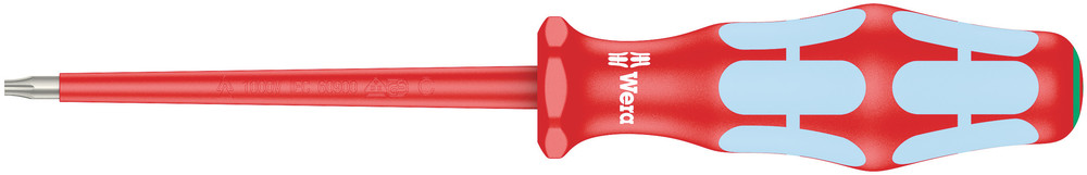 Wera 05022760001 3167 I VDE-Insulated TORX® Screwdriver, Stainless Steel, TX 8 X 80 mm