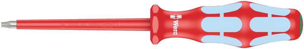 Wera 05022761001 3167 I VDE-Insulated TORX® Screwdriver, Stainless Steel, TX 9 X 80 mm