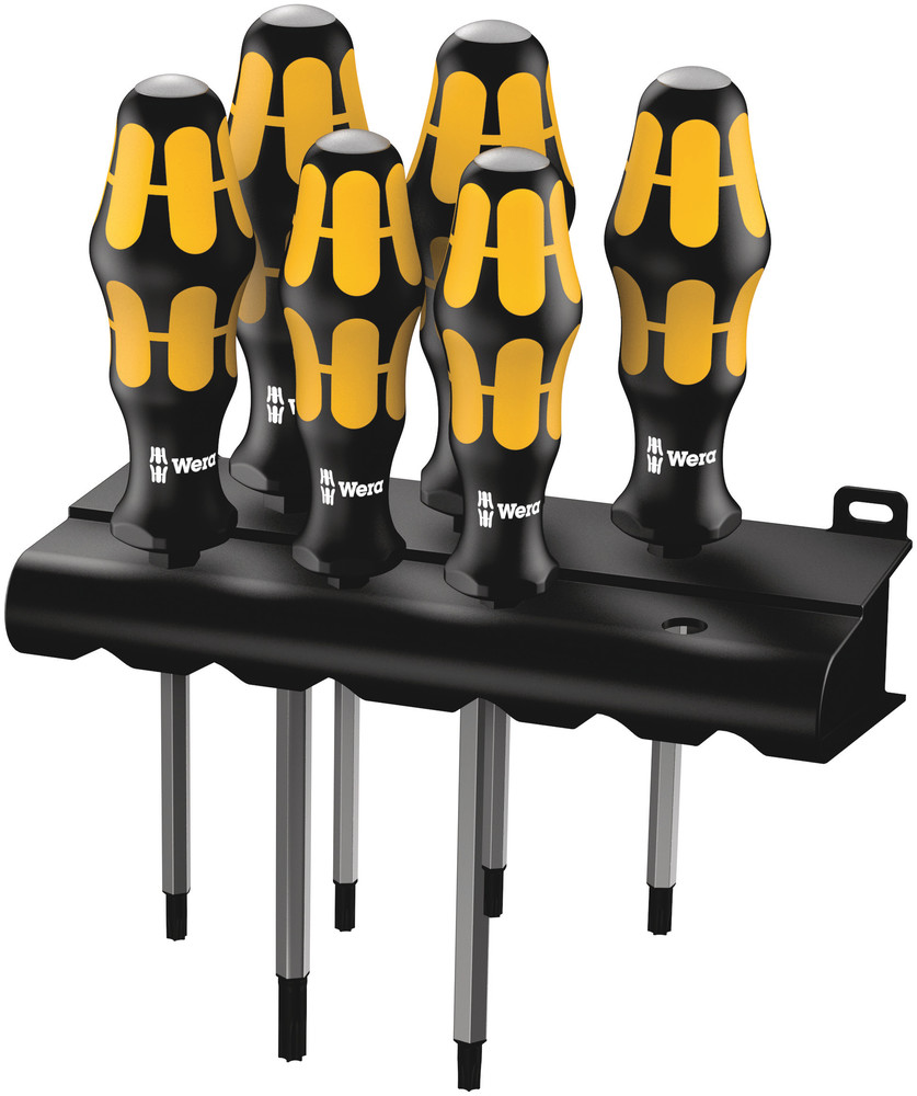 Wera 05024410001 977/6 TORX® Screwdriver Set Kraftform Wera: Chisel Driver and Rack, 6 Pc