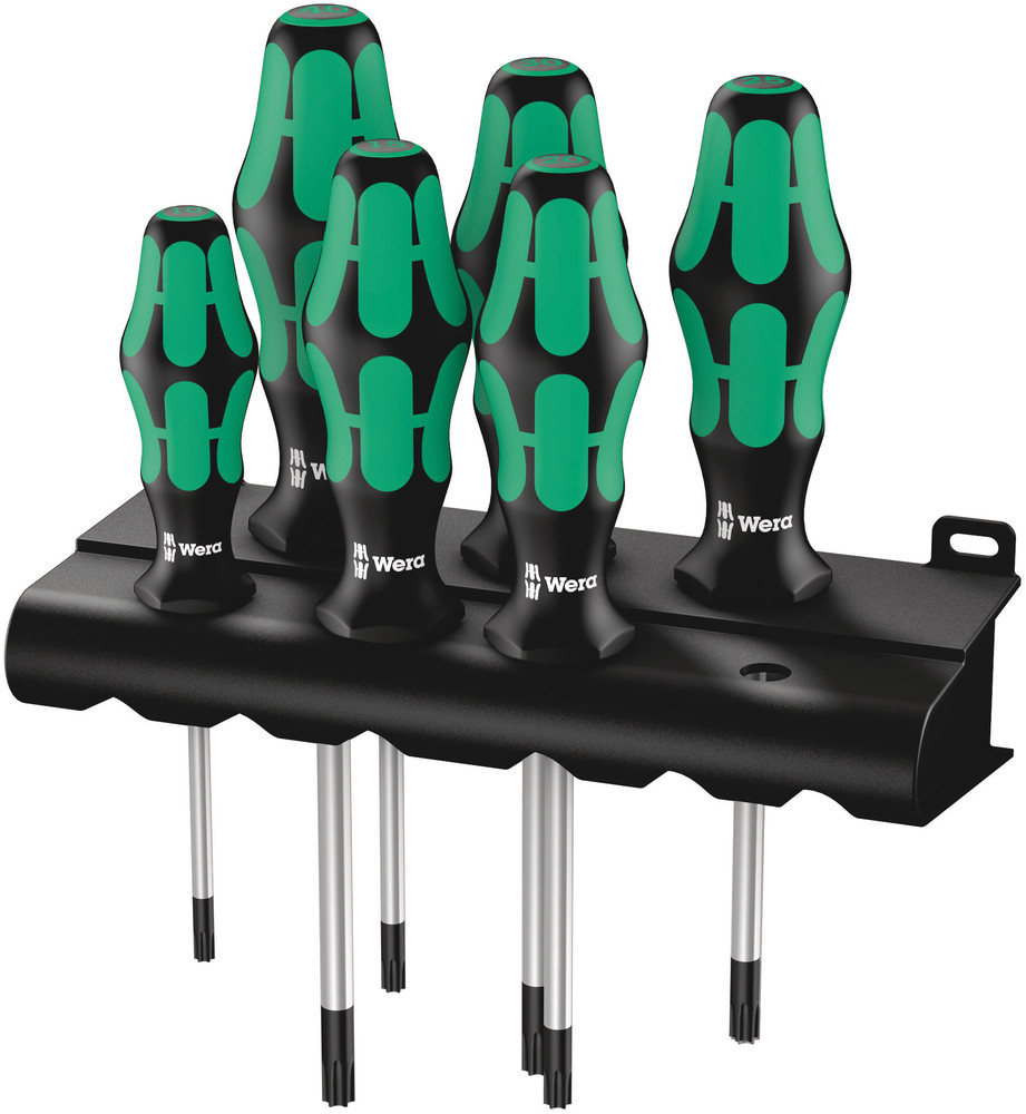 Wera 05028062001 367/6 TORX® Screwdriver Set Kraftform Plus and Rack, 6 Pc