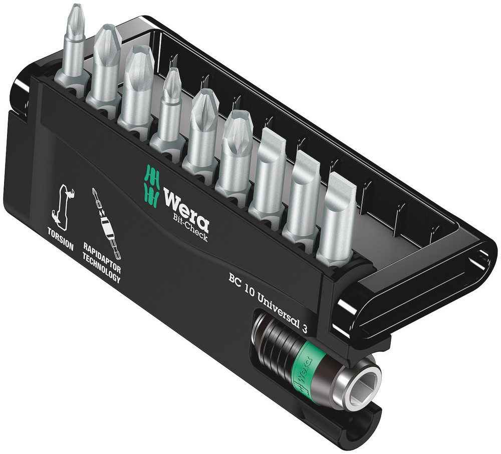 Wera 05056375001 Bit-Check 10 Universal 3, 10 Pc