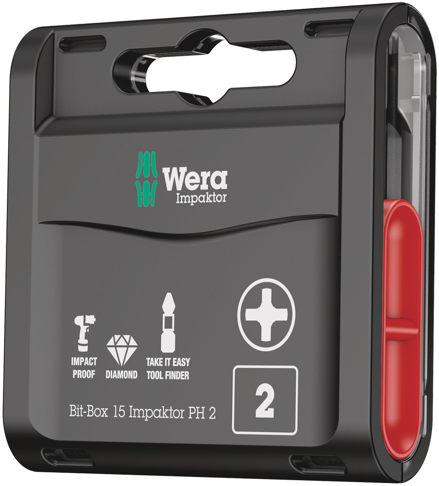 Wera 05057752001 Bit-Box 15 Impaktor PH, PH 2 X 25 mm, 15 Pc