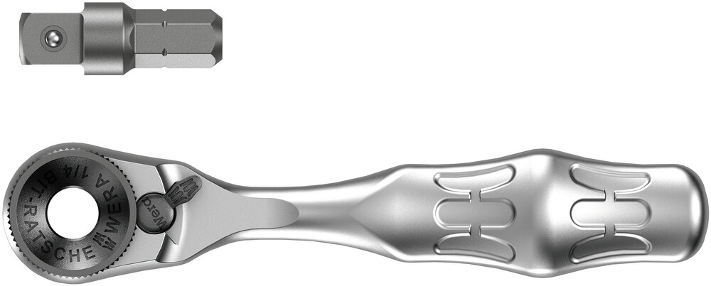 Wera 05073230001 8001 A Zyklop MINI 1 Bit Ratchet ¼" SB With ¼" Dr, 2 Pc