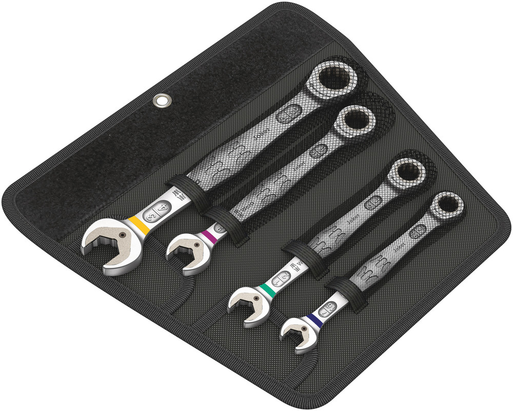 Wera 05073295001 6000 Joker 4 SAE Set 1 Set of Ratcheting Combination Wrenches, SAE, 4 Pc