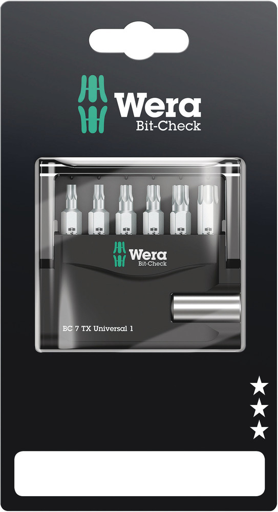 Wera 05073404001 Bit-Check 7 TX Universal 1 SB, 7 Pc