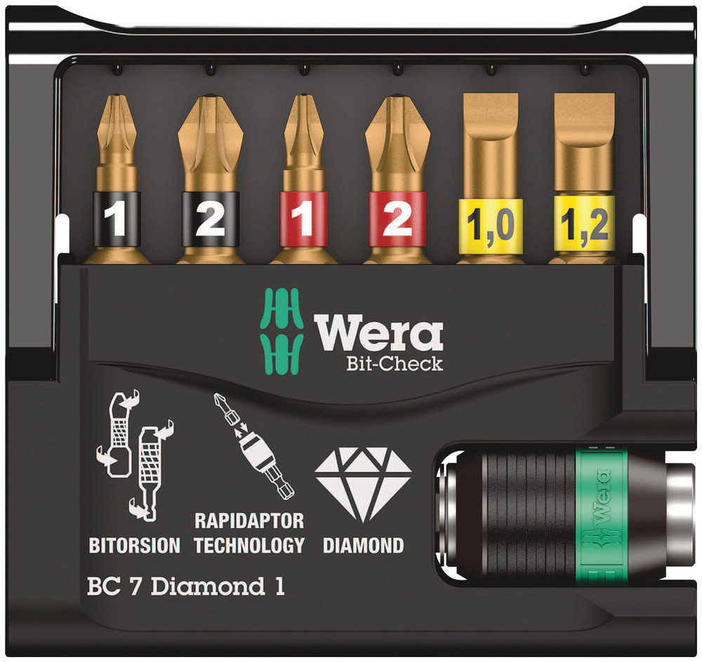 Wera 05073419001 Bit-Check 7 Diamond 1 SB, 7 Pc