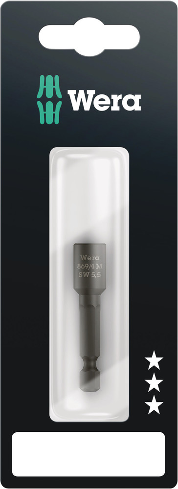 Wera 05073500001 869/4 M SB Nutsetters, Magnetic, 5.5 X 50 mm