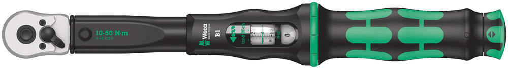 Wera 1/2" Dr Click-Torque C 1 Torque Wrench With Reversible Ratchet, 10-50 Nm / 8-36 ft-lb