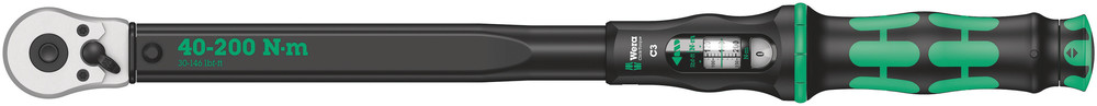 Wera 1/2" Dr Click-Torque C 3 Torque Wrench With Reversible Ratchet, 40-200 Nm / 30-146 ft-lb
