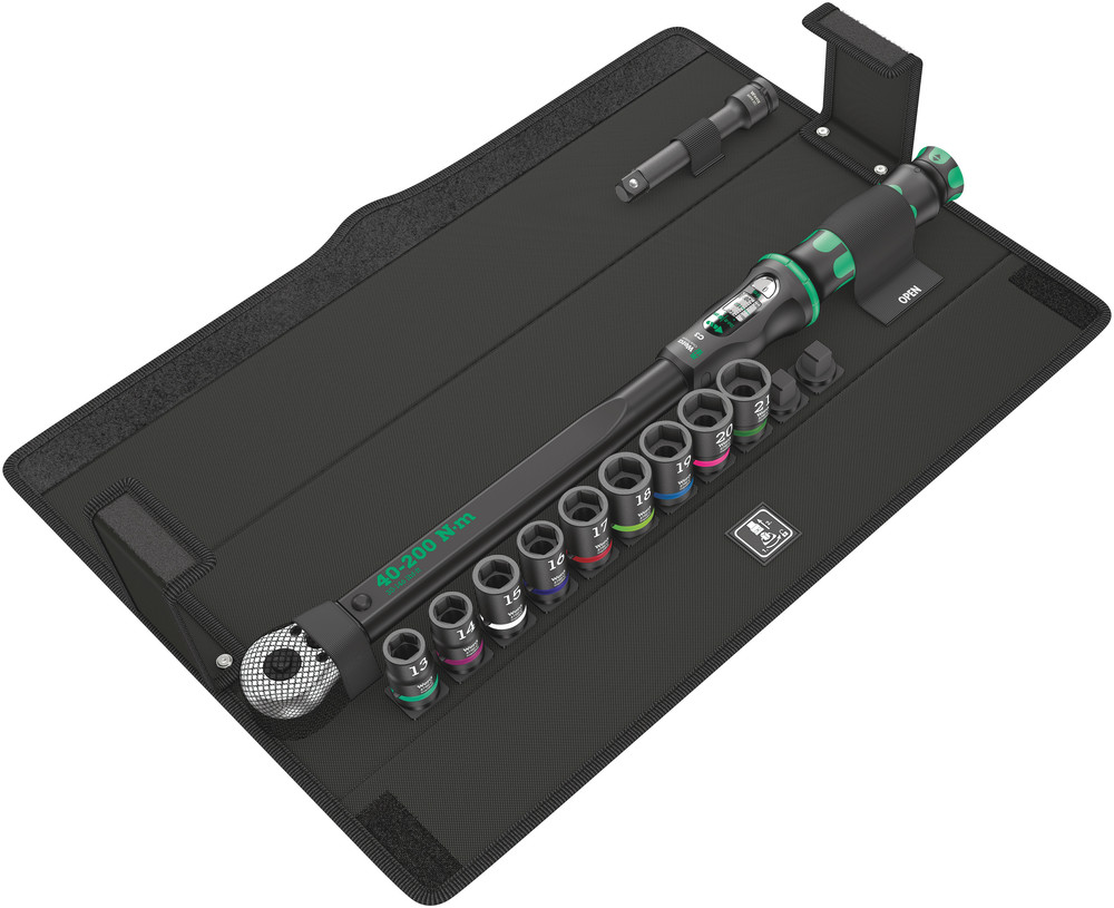 Wera 05075681001 Click-Torque C 3 Set 2 For Cement Screwdriving, 40-200 Nm, 11 Pc