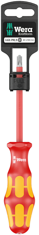 Wera 05100020001 162 I PH/S SB VDE Insulated Screwdriver For PlusMinus Screws (Phillips/Slotted), # 2 X 100 mm