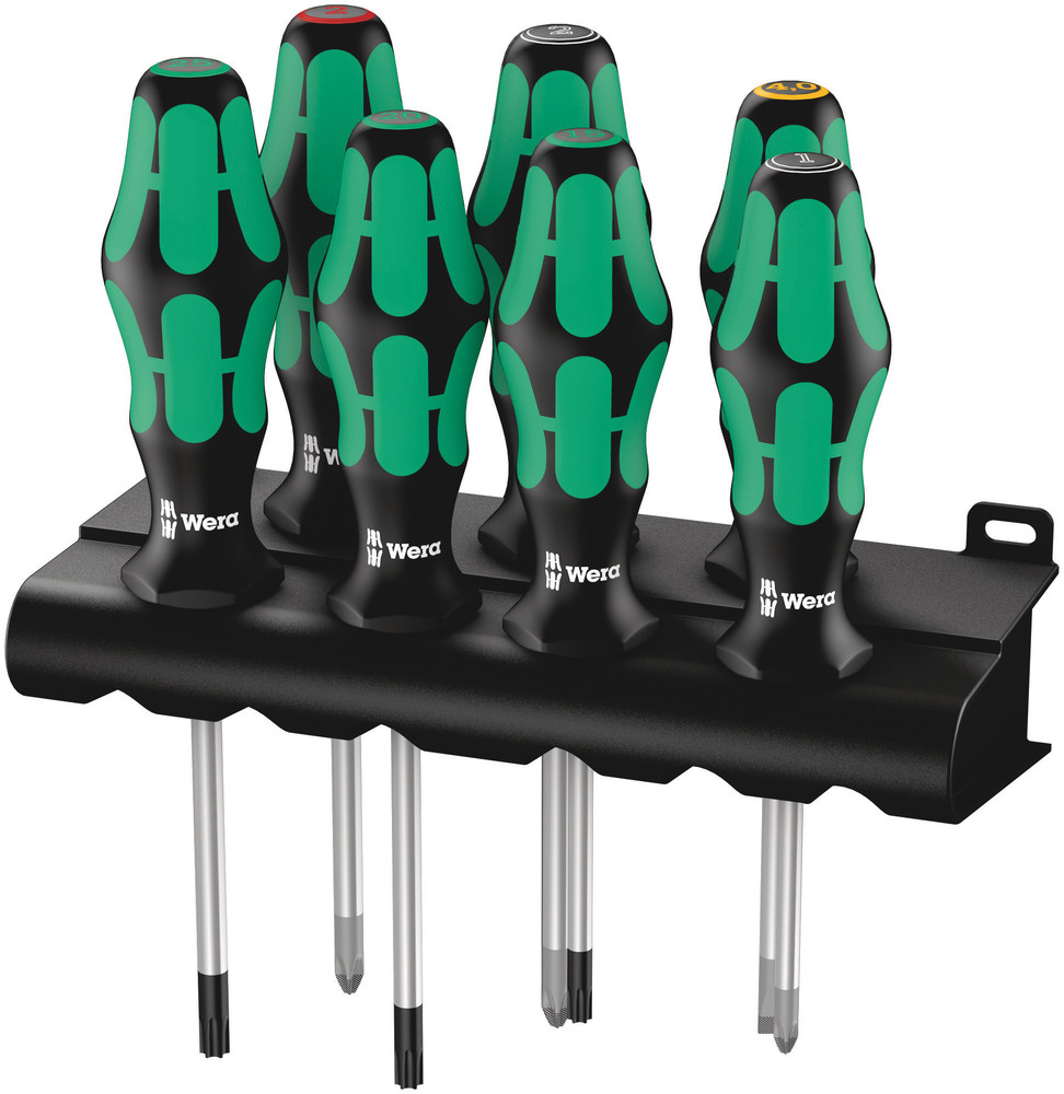 Wera 05320540001 335/350/367/7 Rack Screwdriver Set Kraftform Plus Lasertip and Rack, 7 Pc