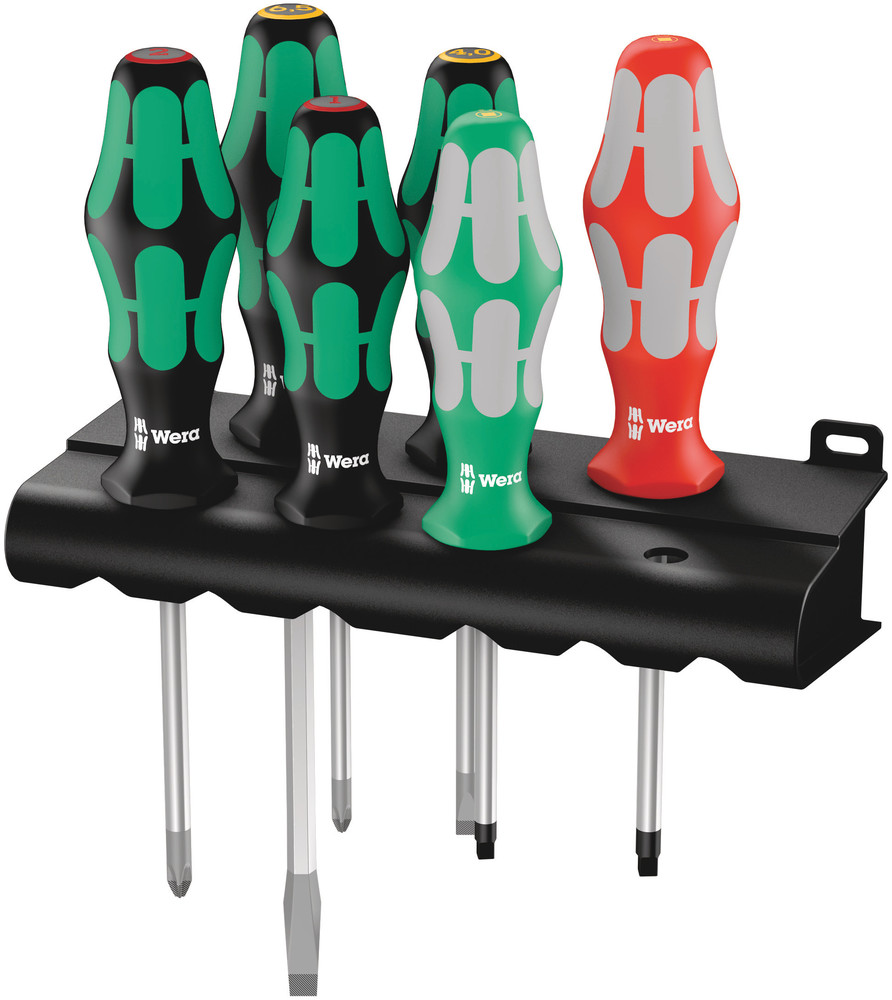 Wera 05347778001 334/368/6 Screwdriver Set and Rack, 6 Pc